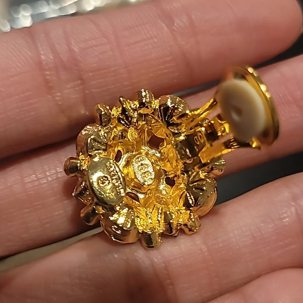 R.J. Graziano Gold and Orange Statement Earrings - Picture 4 of 6